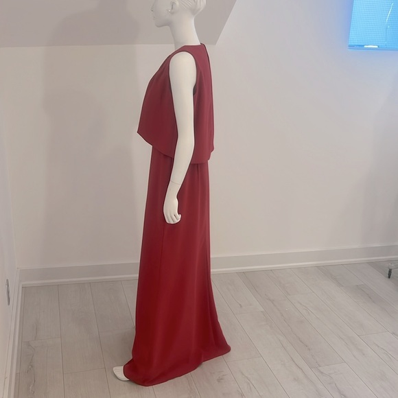 Sample NWT Lela Rose LR220 size 12 Claret red Crepe Pristine - Picture 6 of 7